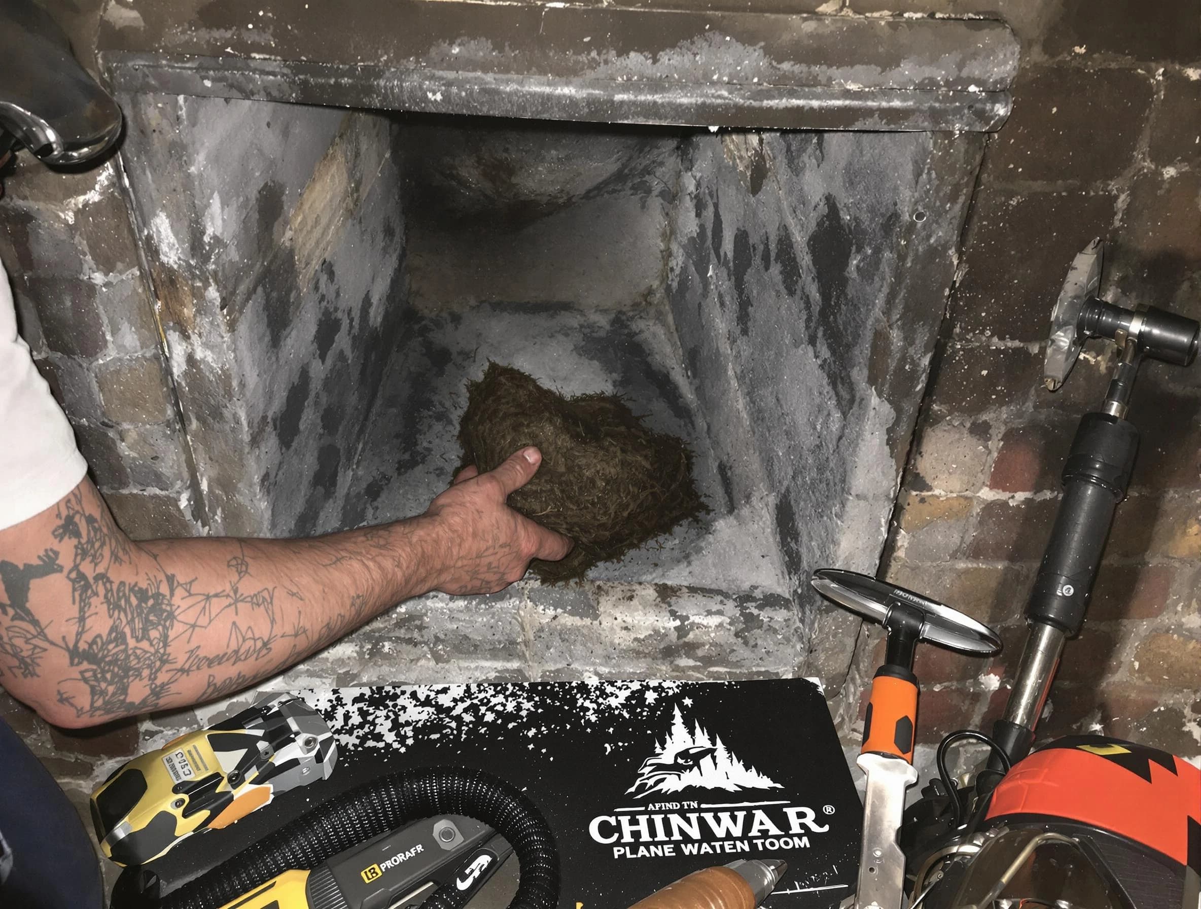 Canton Chimney Sweep safely removing debris and screening chimney in Canton, PA