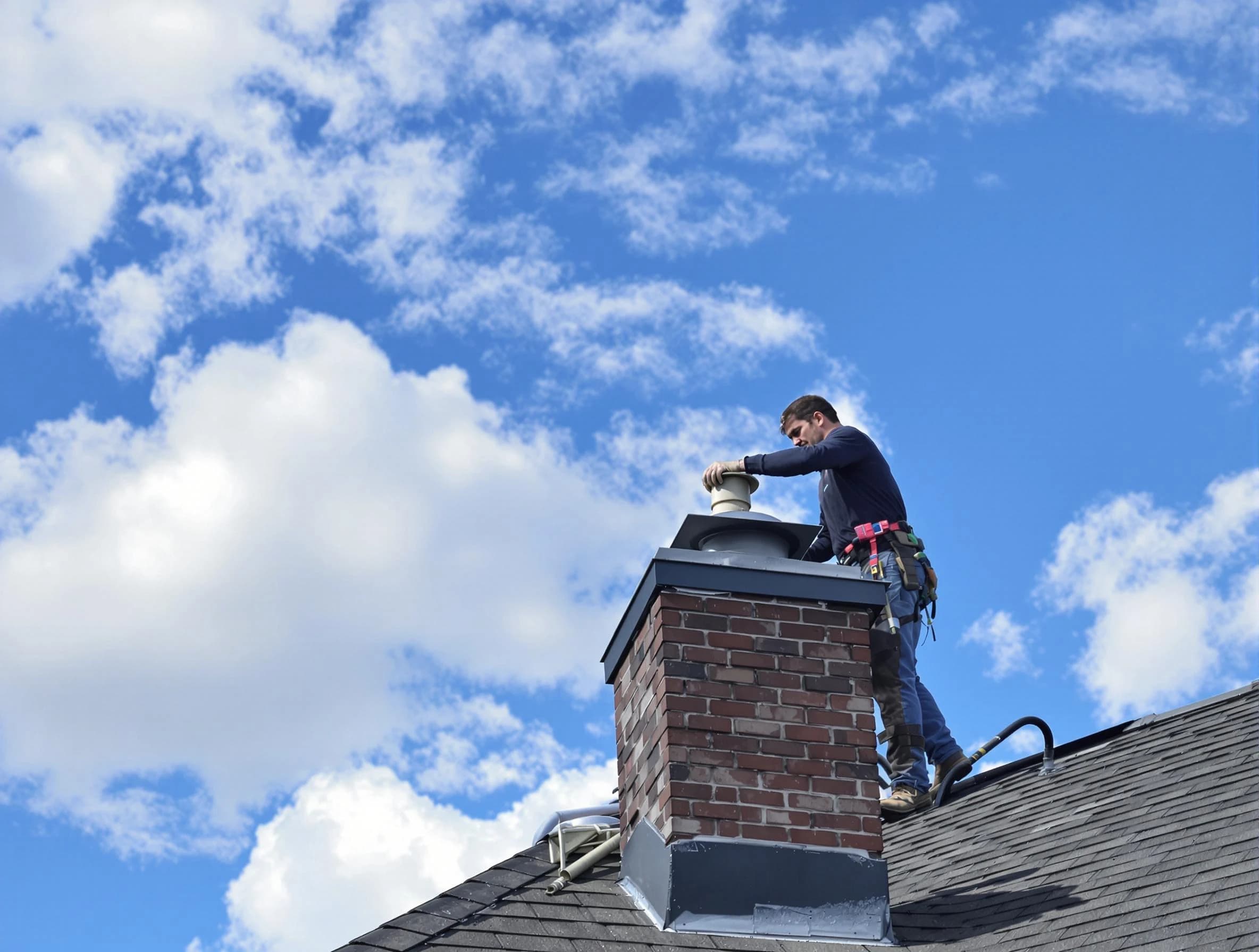 Canton Chimney Sweep installing a sturdy chimney cap in Canton, PA
