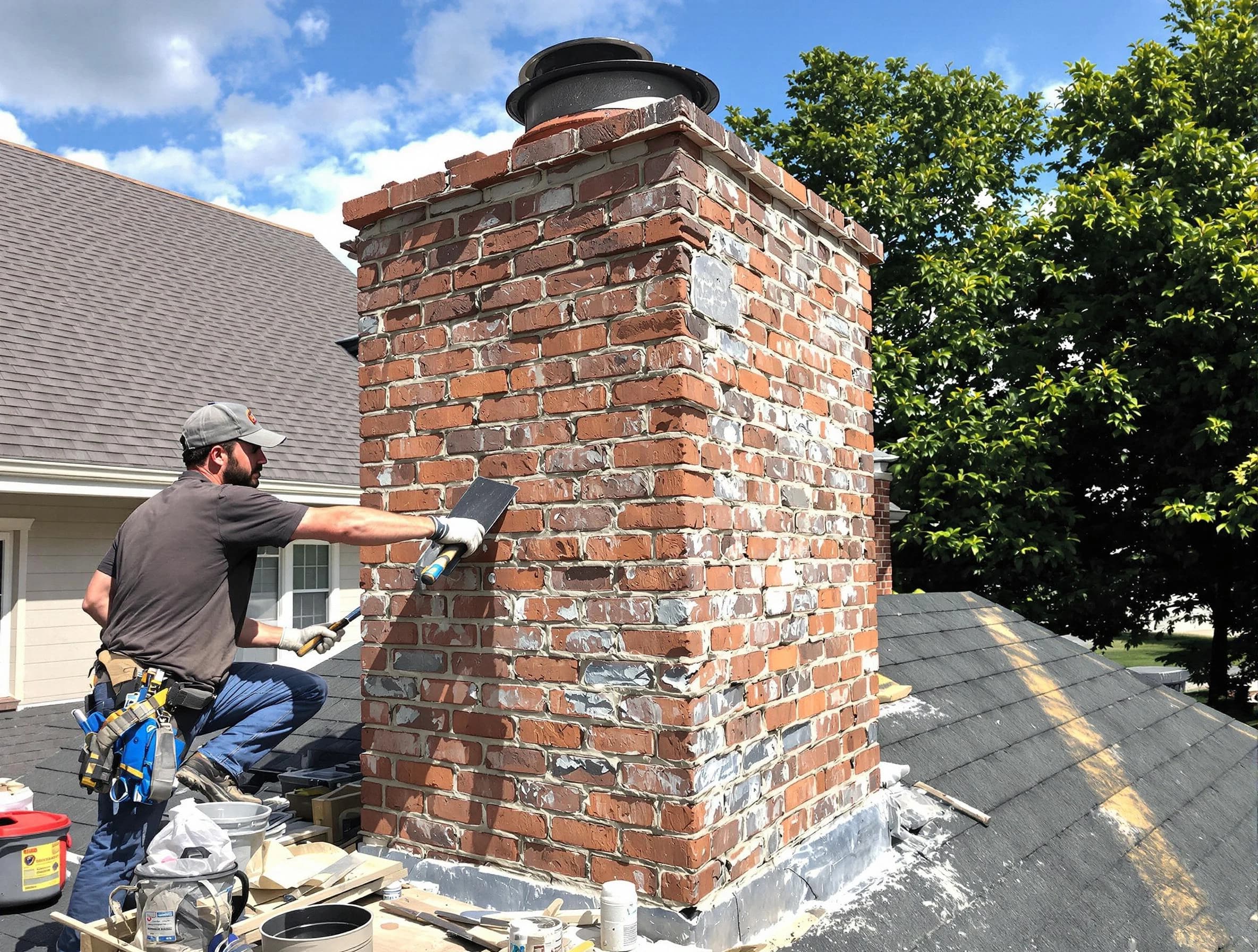 Completed chimney rebuild by Canton Chimney Sweep in Canton, PA