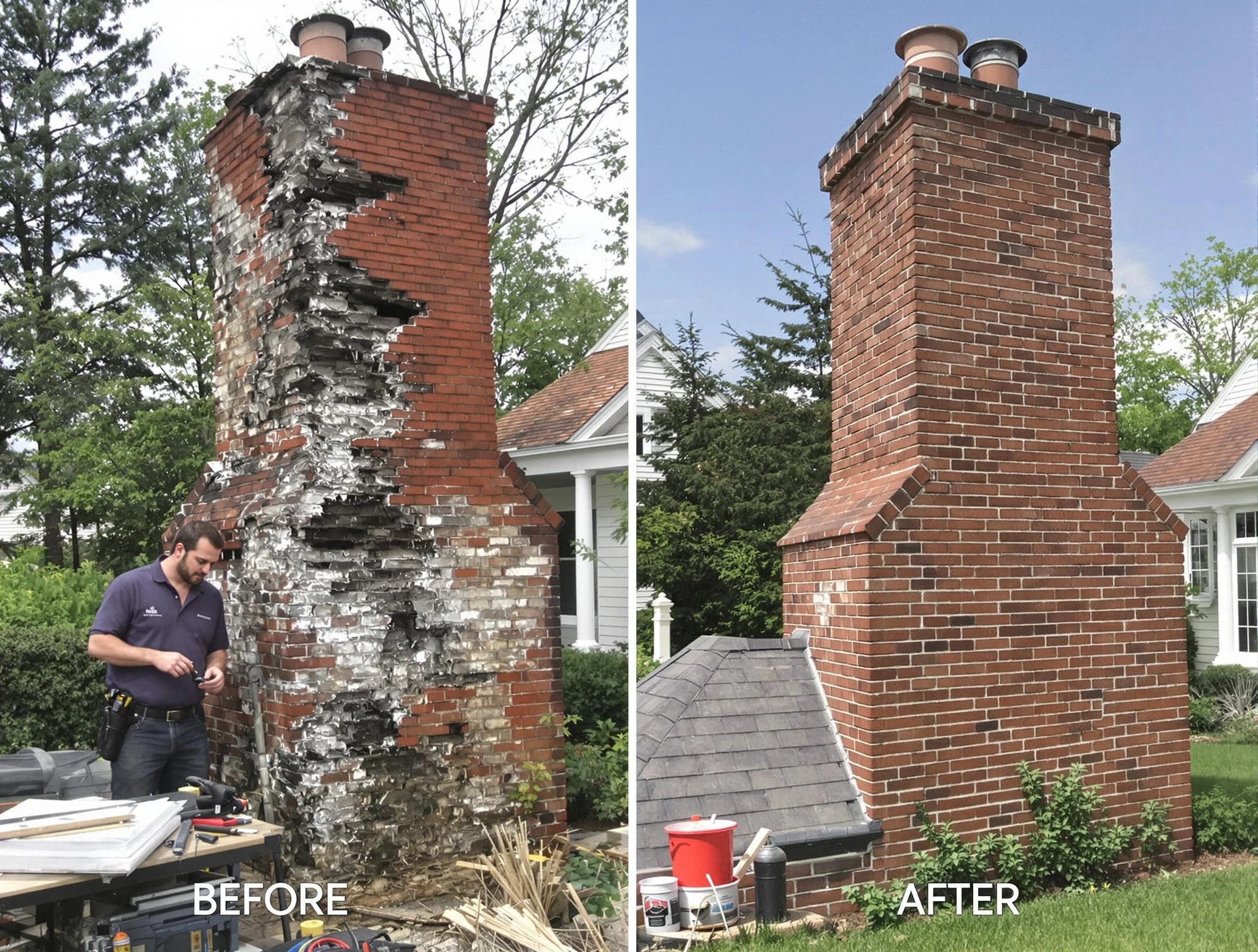 Canton Chimney Sweep performing a full chimney restoration in Canton, PA