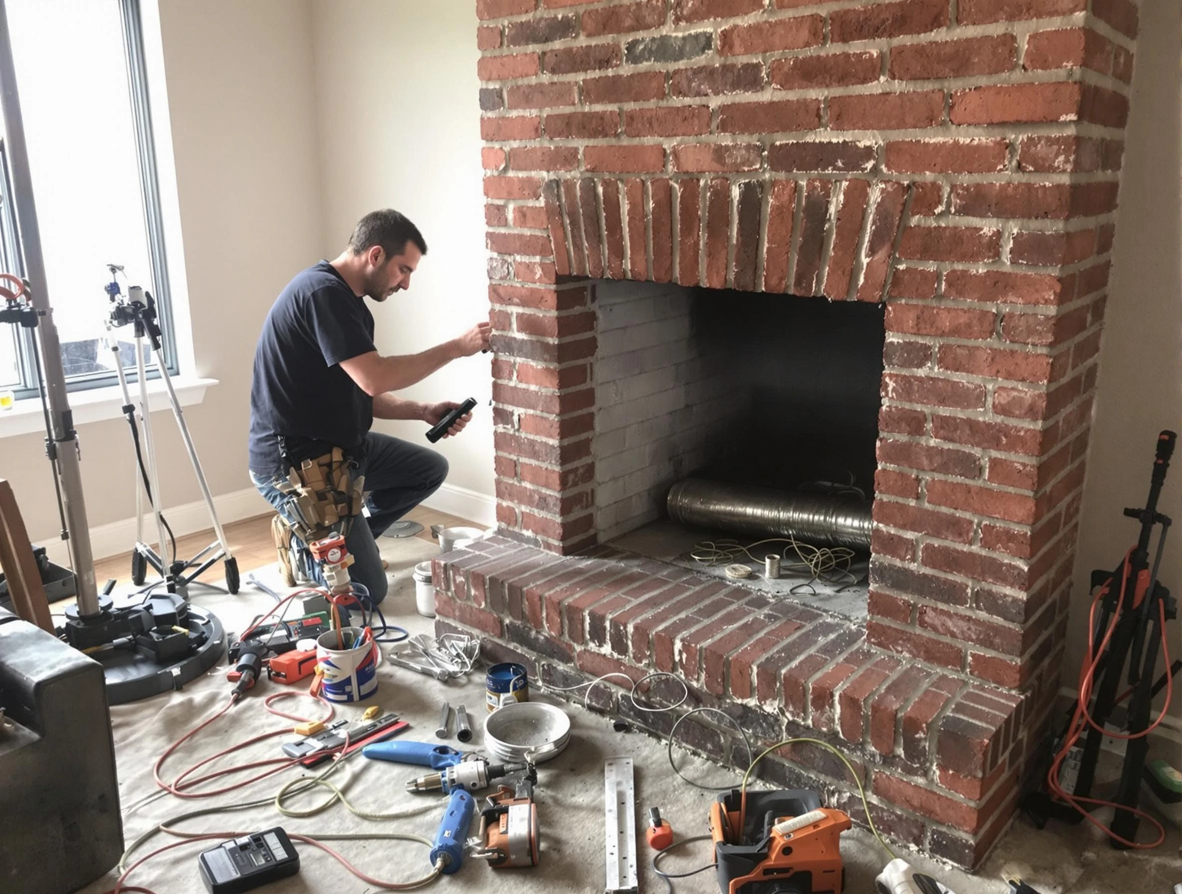 Canton Chimney Sweep specialist finalizing chimney liner service in Canton, PA